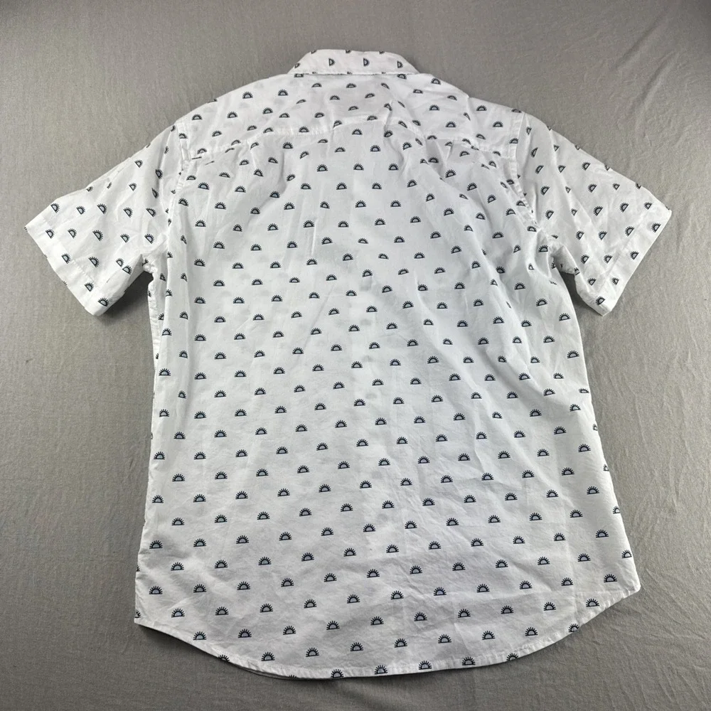 Goodfellow Shirt Mens M White Sunshine Slim Fit Short Sleeve Button Up Sun NEW